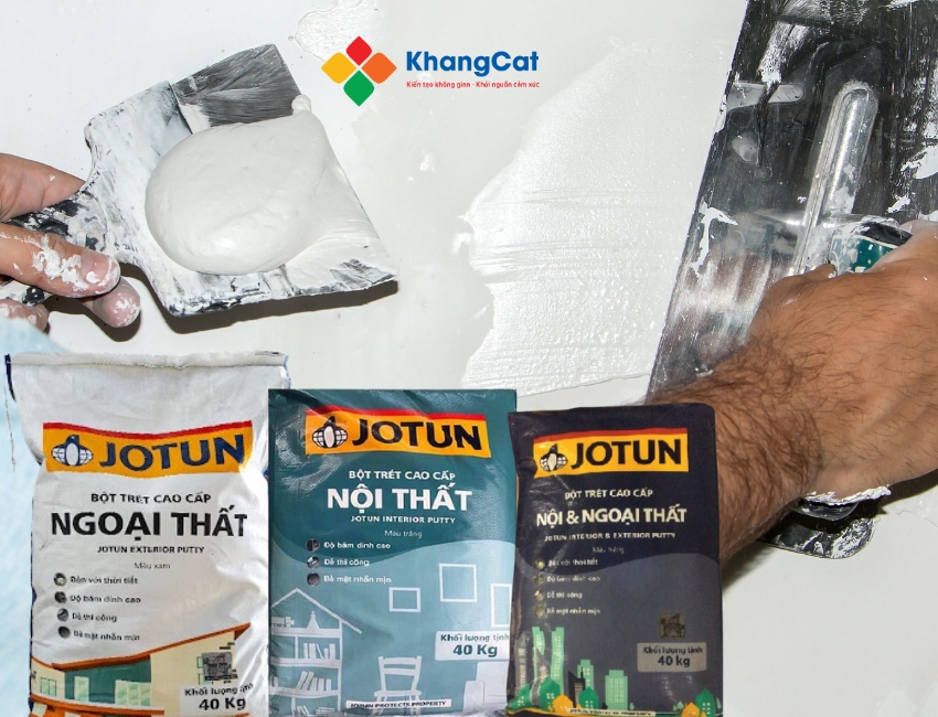 Thi công bột bả nội và ngoại thất Jotun đúng kỹ thuật để đảm bảo tường nhà luôn phẳng mịn