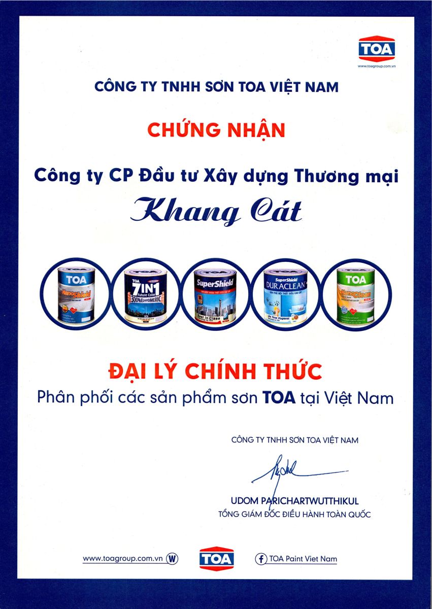 Khang Cát - Đại lý sơn TOA chính hãng tại Hà Nội