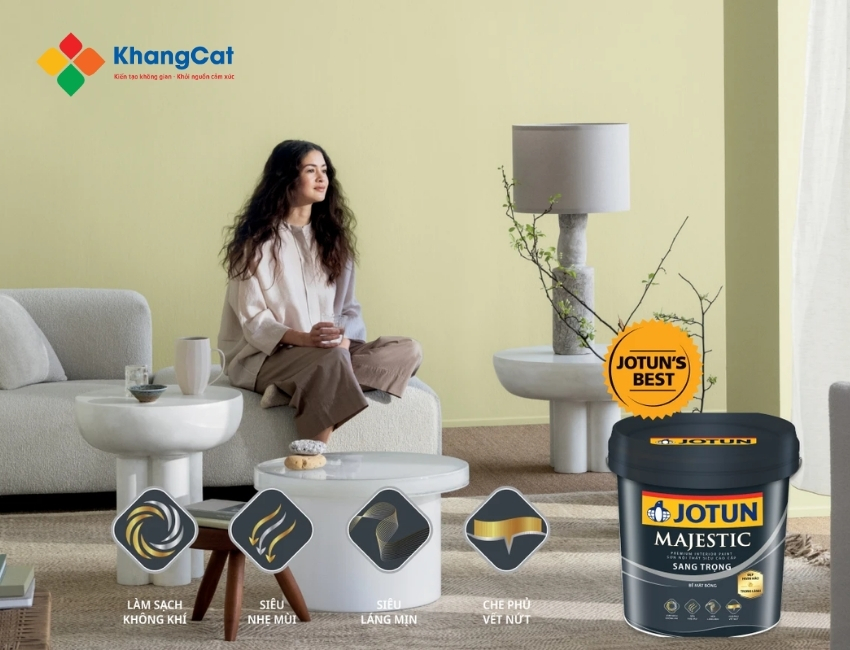 Sơn Jotun Majestic Bóng Sang Trọng – sơn nội thất cao cấp, bóng đẹp, sạch không khí.
