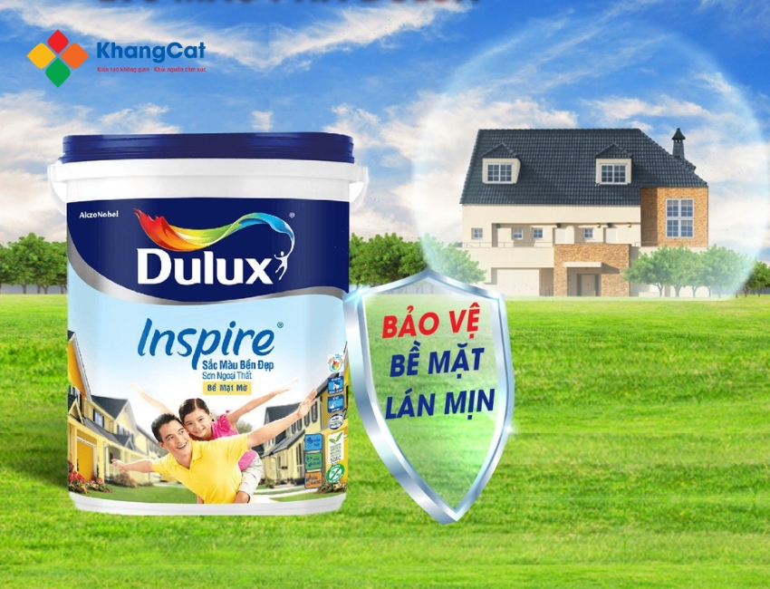 Sơn Dulux ngoài trời chống thấm tốt, bền màu và bảo vệ tường lâu dài.