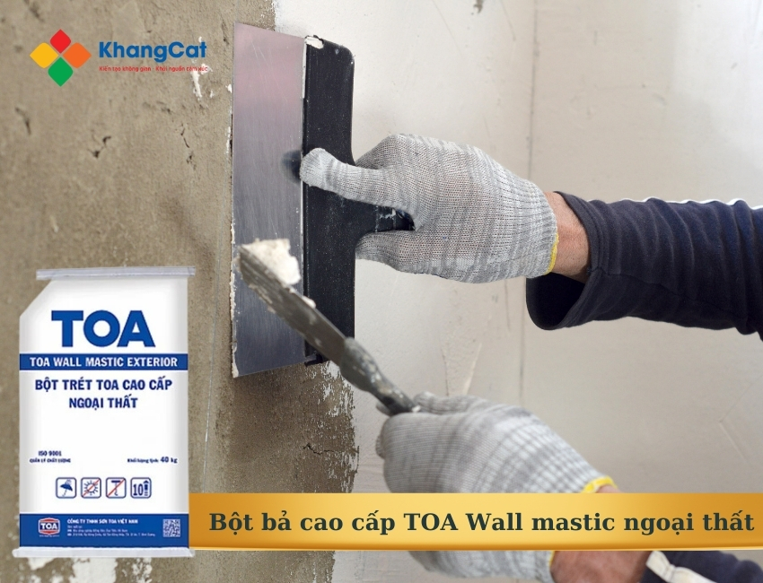 Hướng dẫn sử dụng Bột bả TOA Wall Mastic Ngoại Thất bao gồm chuẩn bị bề mặt, thi công và các lưu ý quan trọng.