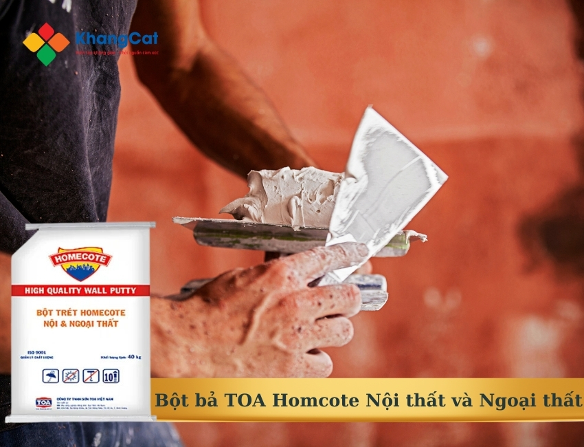 Thi công bột bả TOA Homcote đúng kỹ thuật giúp làm phẳng tường và tăng độ bám cho lớp sơn phủ.