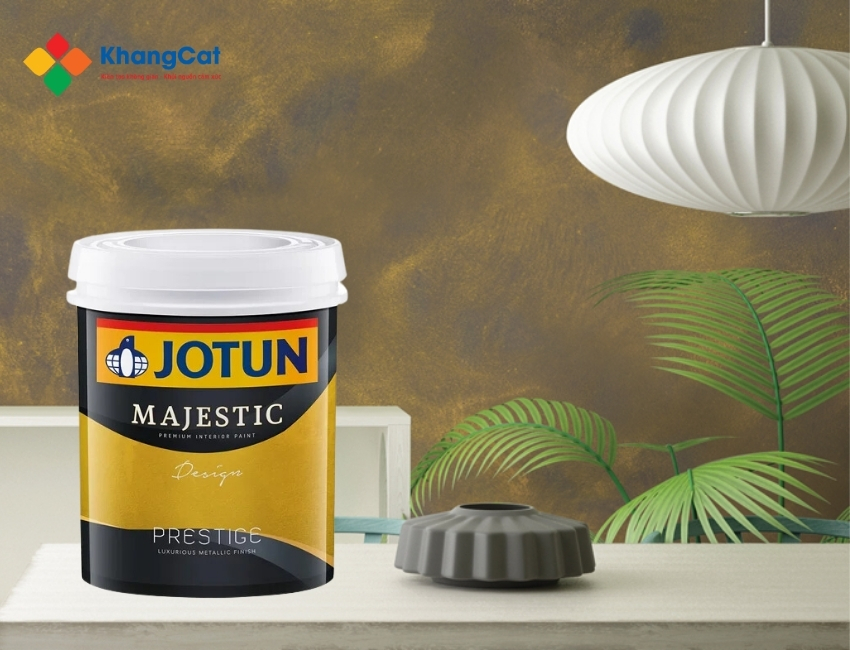 Sơn nội thất Jotun Majestic mang đến hiệu ứng ánh kim sang trọng, tạo điểm nhấn nghệ thuật cho không gian nội thất.