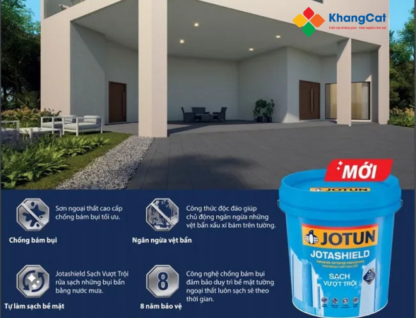 Tường ngoại thất luôn sạch như mới với sơn Jotun Jotashield sạch vượt trội