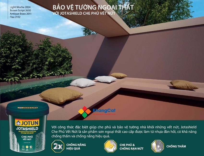 Với công nghệ sản xuất độc quyền, sơn ngoại thắt Jotun giúp bảo vệ bề mặt tường lên đến 6 năm