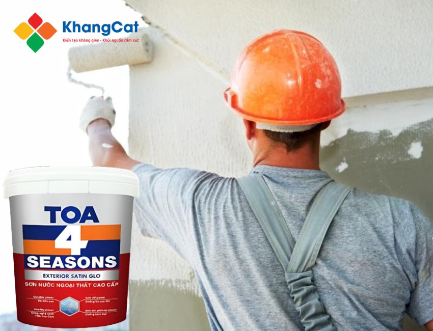 Thi công sơn TOA dễ dàng với 2 lớp sơn phủ, khô nhanh, bám chắc và cho bề mặt bóng mờ sang trọng.