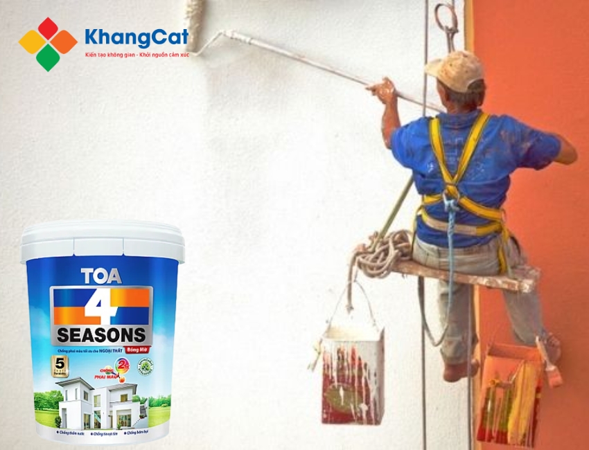 Thi công đúng kỹ thuật giúp lớp sơn TOA 4 Seasons bền đẹp lâu dài.