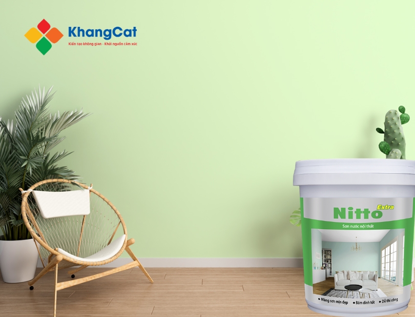 Dùng Sơn nước nội thất TOA Nitto Extra cho lớp sơn mịn, bền và kháng nấm mốc.