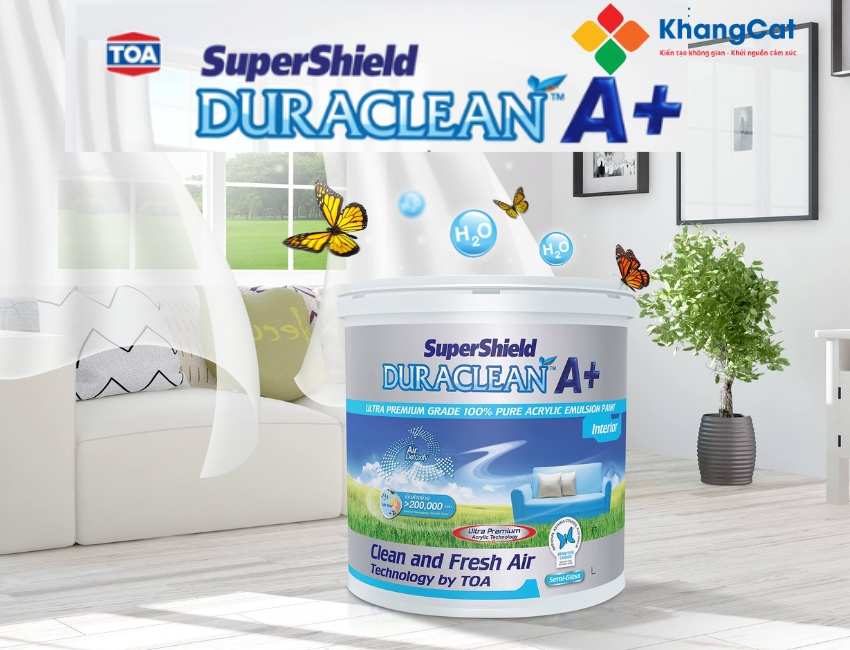 Thi công Sơn nước nội thất TOA đơn giản với 2 lớp sơn phủ sau lớp lót, cho bề mặt mịn đẹp, sạch khuẩn và dễ lau chùi.