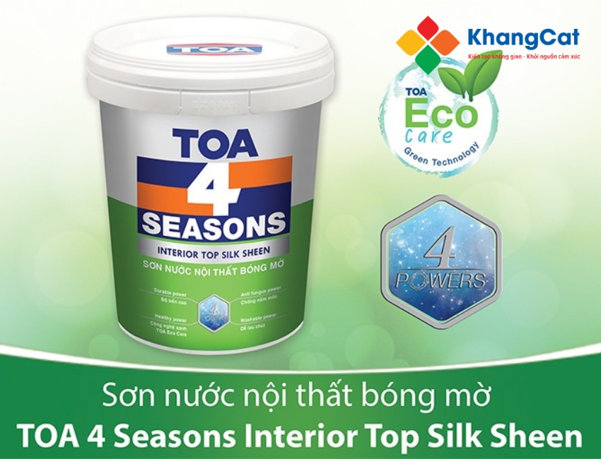 Sơn nội thất TOA Seasons vừa tăng tính thẩm mỹ, vừa bảo vệ tường bền đẹp lâu dài.