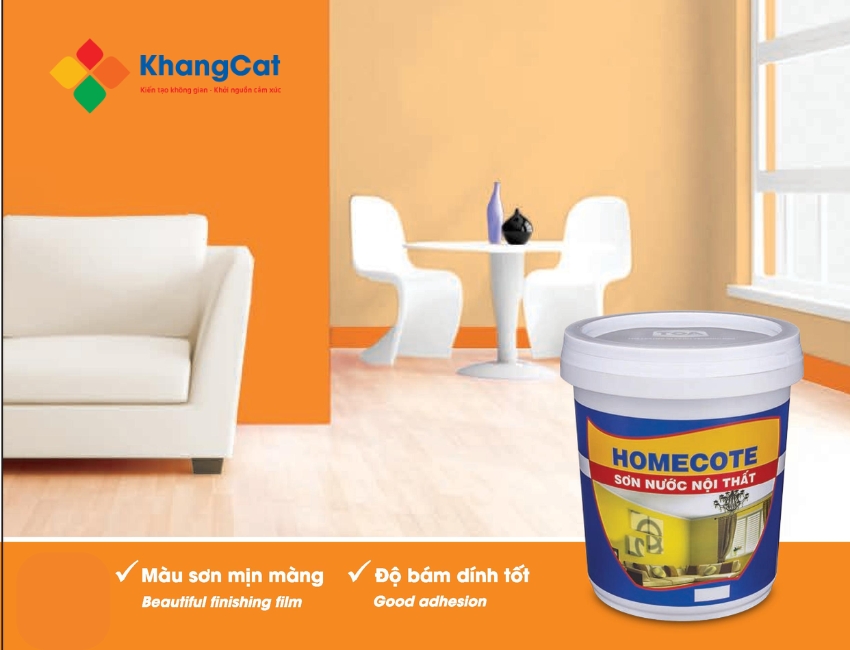 Sơn nước nội thất Homecote – bền đẹp, dễ thi công, an toàn cho không gian sống.